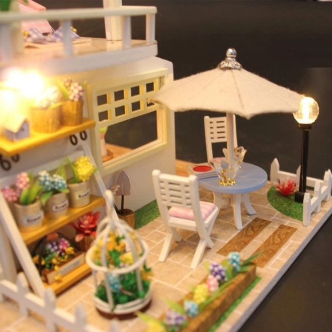 Houten poppenhuis met LED-verlichting