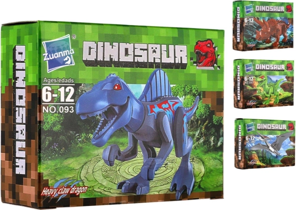 Kunststof bouwset dinosaurussen – mix van soorten in doosje 13 × 10 cm