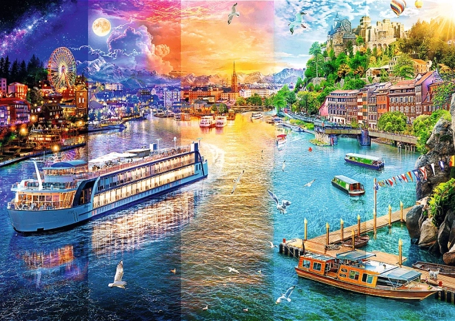 Puzzel 1000 stukjes Riviertocht