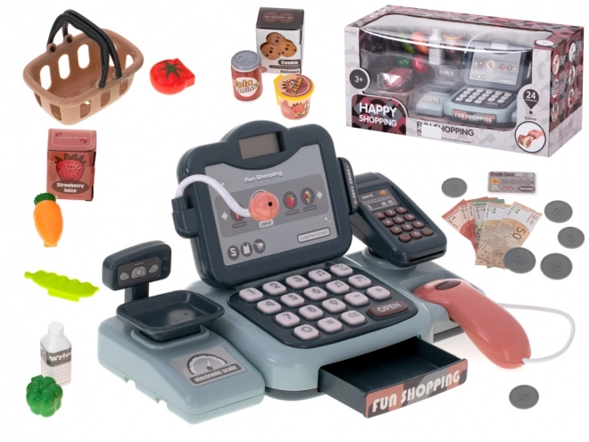 Interactieve kassa voor kinderen met accessoires