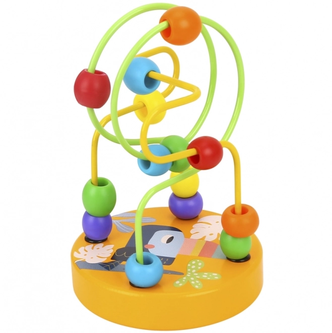 TOOKY TOY houten motorisch labyrint met kralen