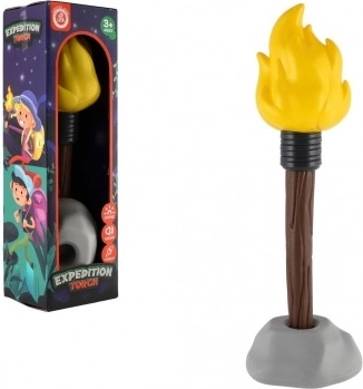 Fakkel/Lamp met houder kunststof 32 cm op batterijen met licht en geluid in doos 11x34x8,5 cm