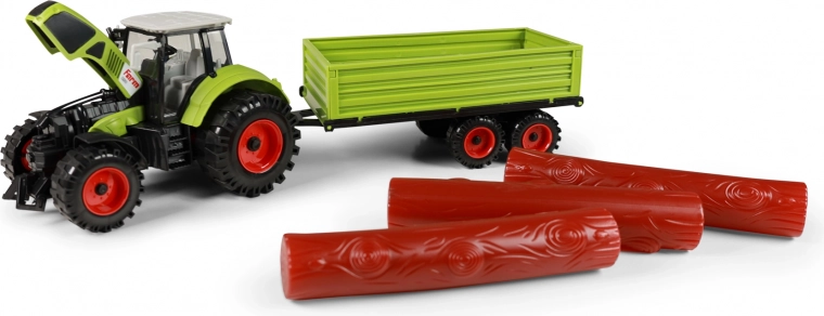 Afkoppelbare aanhanger en uitneembare boomstammen