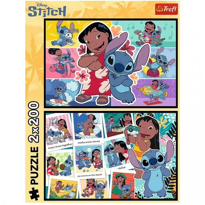 Puzzel 2x200 Vrolijk Leven Stitch - Disney Lilo en Stitch