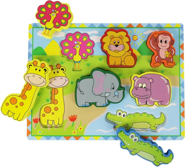 Houten inlegpuzzel Safari Dieren