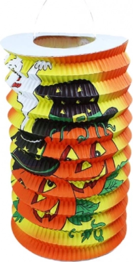 Halloween lampion vrolijke pompoenen 15 cm