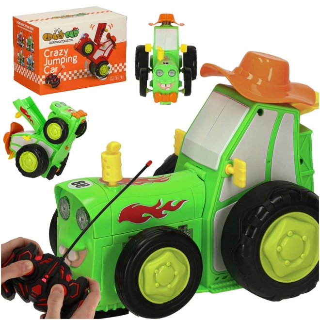 Groene springende dansende tractor op afstandsbediening