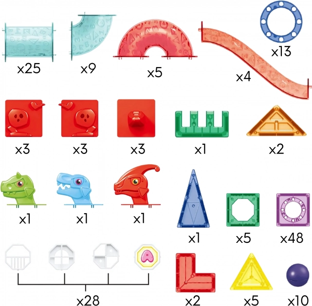 Woopie magnetische bouwset 3D – educatieve knikkerbaan 170 onderdelen