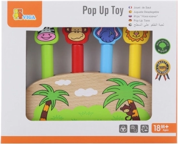 Houten pop-up spel met diertjes
