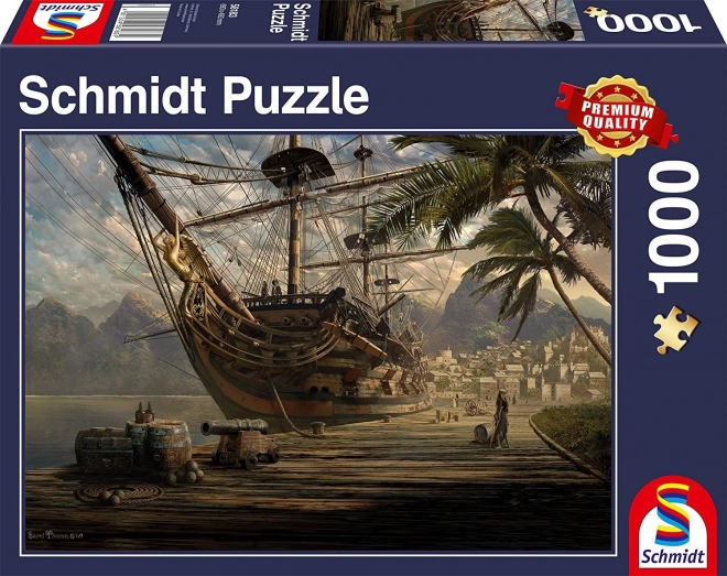Puzzel Schip in de Haven 1000 Stukken