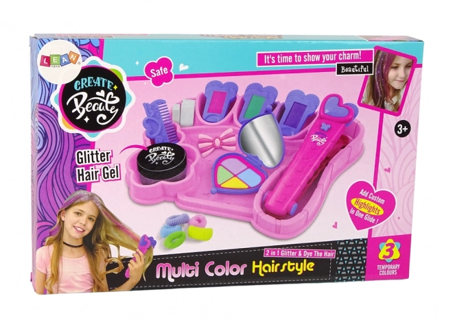 Set Voor Haare Kleuren Met Gekleurde Krijtjes En Accessoires
