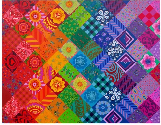 Legpuzzel Patchwork Regenboog 1000 stukjes