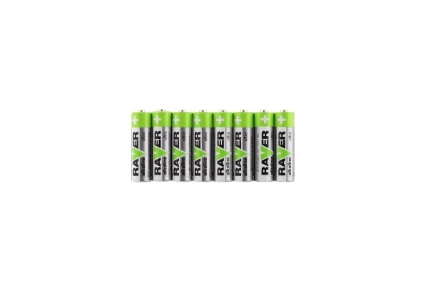 Batterijen RAVER LR6/AA 1,5 V alkalisch ultra 8 stuks in folie