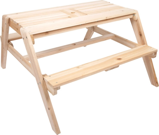 Kinder houten speeltafel 2 in 1 met bakken
