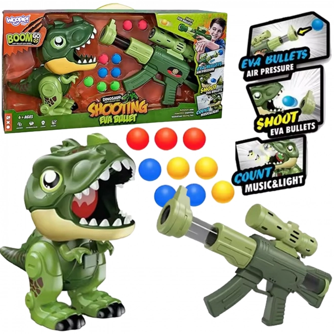 Interactief pistool met foamkogels en dinosaurus shooter