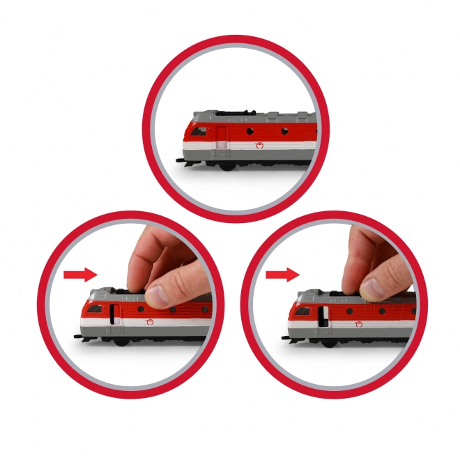 Metalen Locomotief Rood en Grijs 17 cm