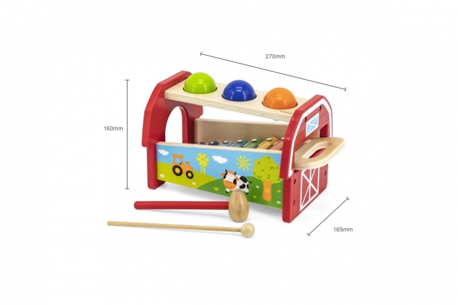 Houten hamerspel en xylofoon