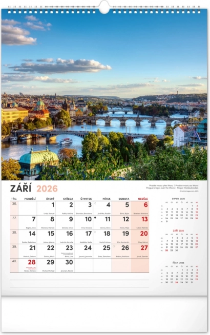 Muurkalender Praag 2026