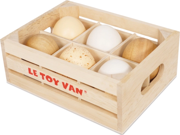 Le Toy Van boerderij eieren in een kistje