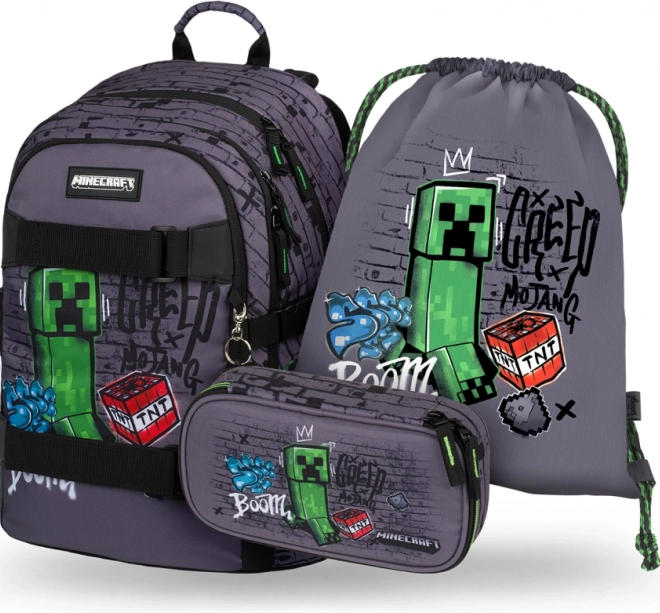 Set 3 Skate Baagl Minecraft TNT: Rugzak, Etui, Zak