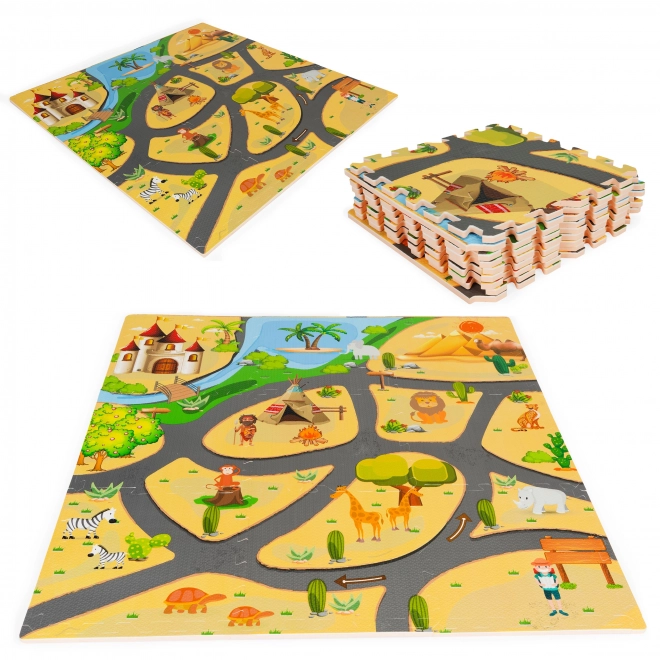 ECOTOYS Foam puzzel Safari met rand