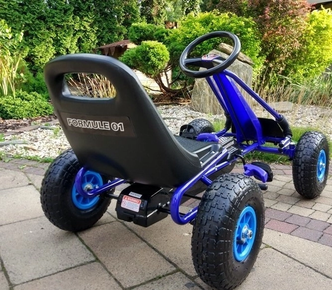Trapper luchtkart + Opblaasbare banden + Verstelbare stoel – Blauw