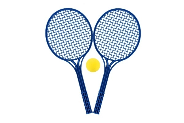 Zachte tennisplastic kleurrijk + balletje 53cm in net