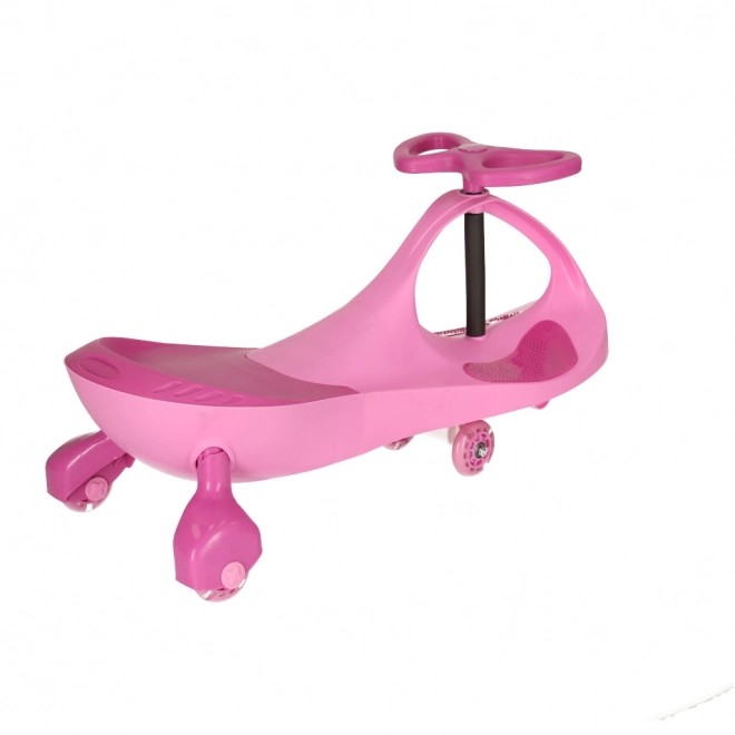 Roze kinderloopfiets met verlichte LED-wielen