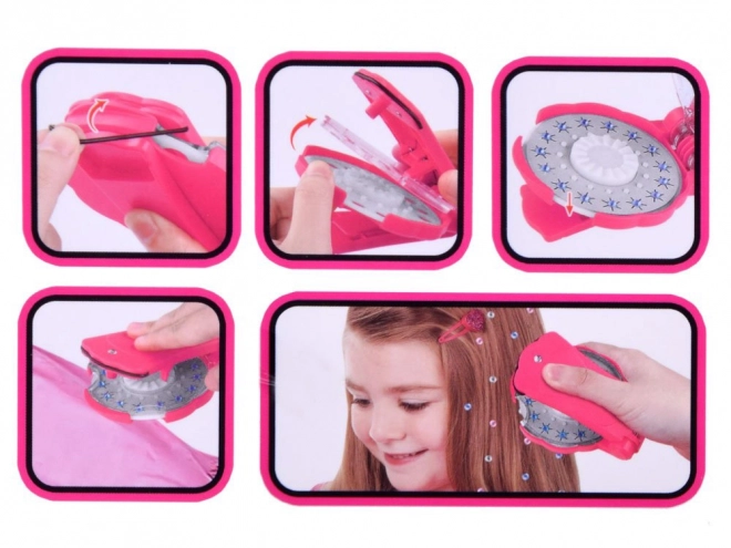 Apparaat voor haarstyling met kristallen en diamanten ZA4784