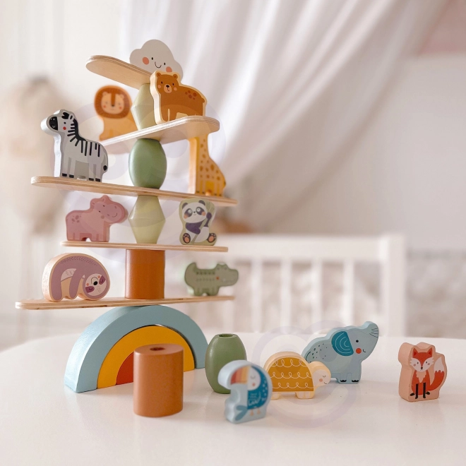 Woopie groen balancerend houten dieren spel