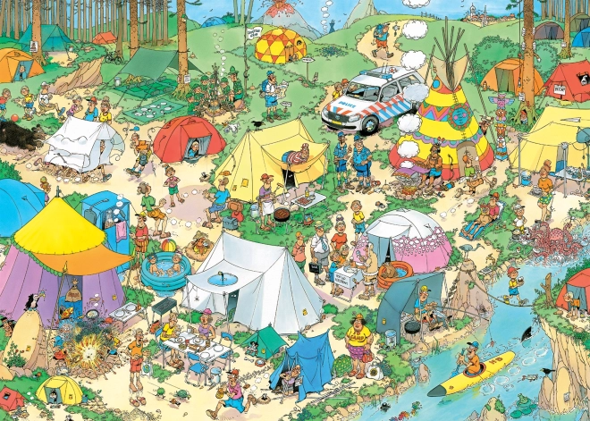 Puzzel Kamperen in het Bos - Jan van Haasteren 1000 stukjes