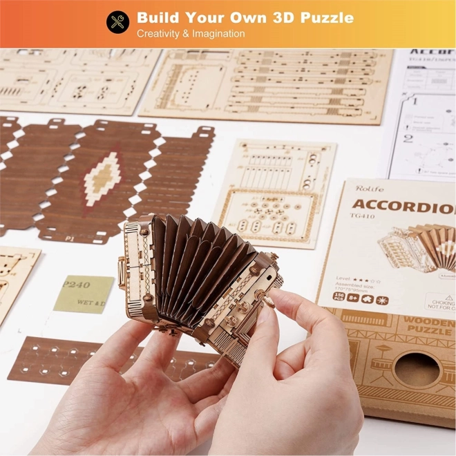 Accordeon - 3D houten bouwpakket
