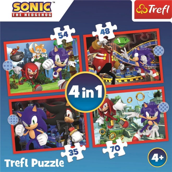 Puzzel 4-in-1 Sonic/Sonic The Hedgehog 28,5x20,5cm in doos 28x28x6cm
