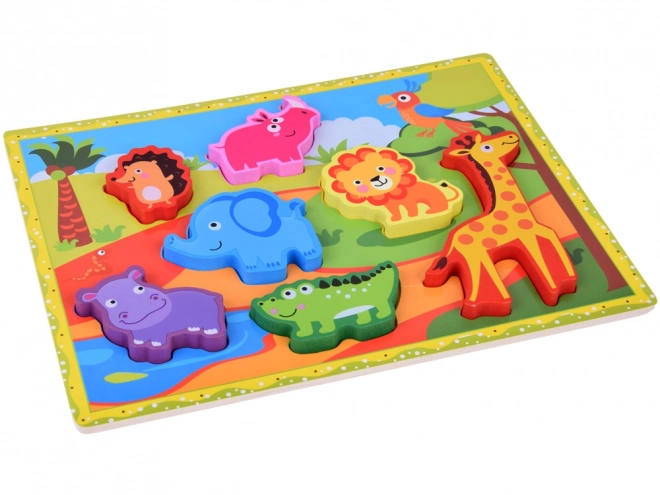 Houten puzzel safari dieren vormen combineren ZA5256