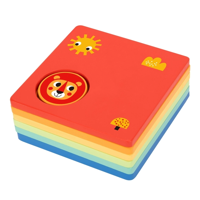 Montessori puzzel vormen en kleuren met dierfiguren