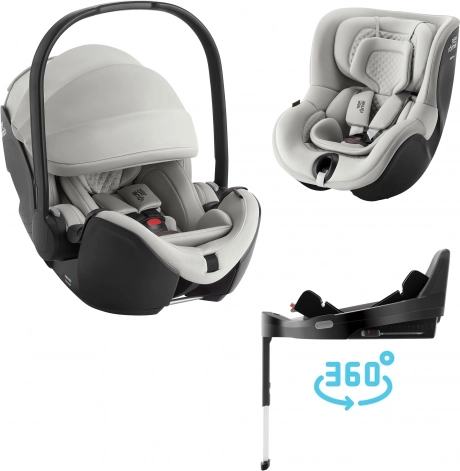 Autostoel Britax Römer Baby-Safe Pro Lux met Vario Base 5Z en Dualfix 5Z in de kleur Linen Grey