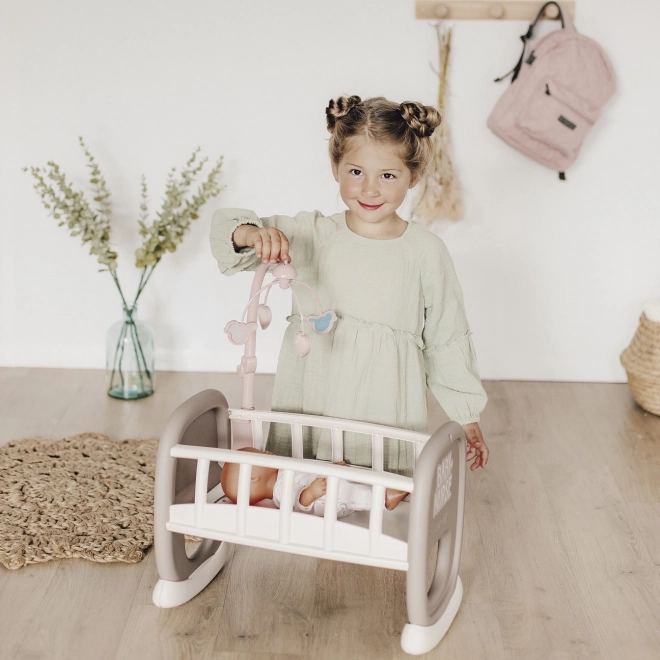Smoby Baby Nurse wieg met mobiel voor poppen