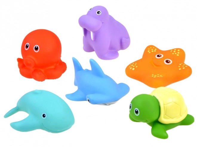Kleurige zeedieren voor in bad - set van 6