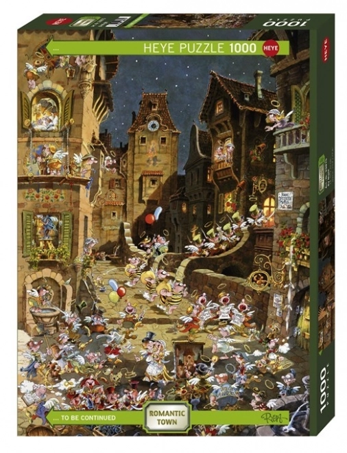 Puzzel 1000 stukjes - Romantische stad, nacht