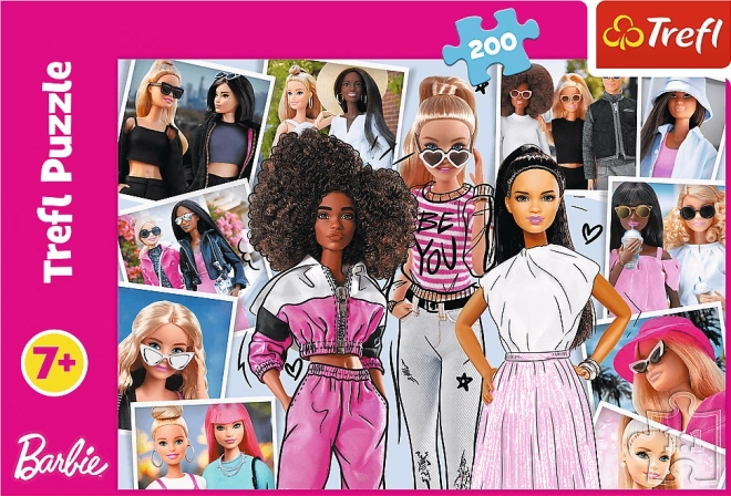 Puzzel In de wereld van Barbie 200 stukjes 48x34cm in doos 33x23x4cm