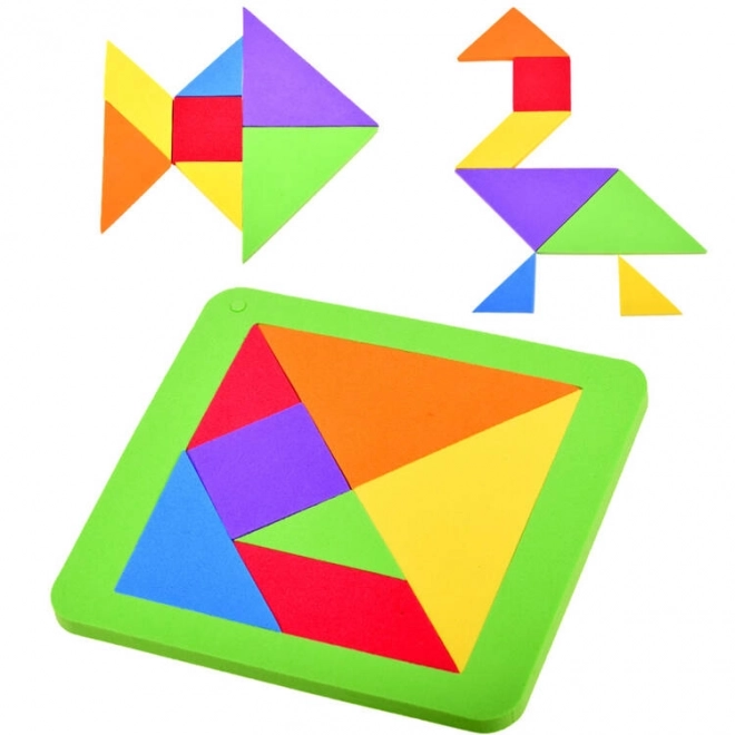 Gekleurde logische puzzel Tangram van zachte schuim