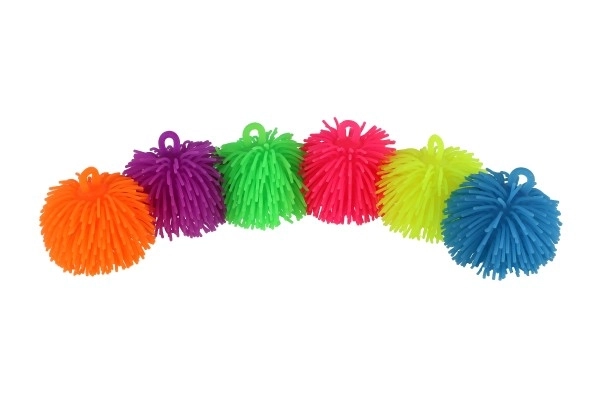 Pluizige antistress knijpbare siliconenbal 7cm op batterijen met licht