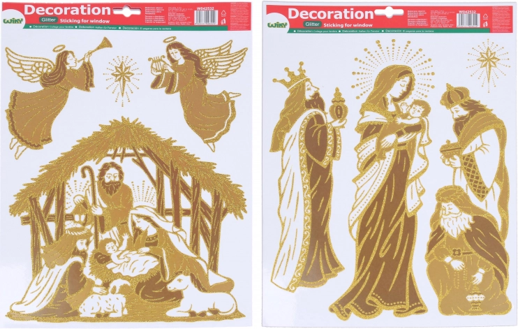 Raamdecoratie Kerststal 41 × 29 cm Kerst