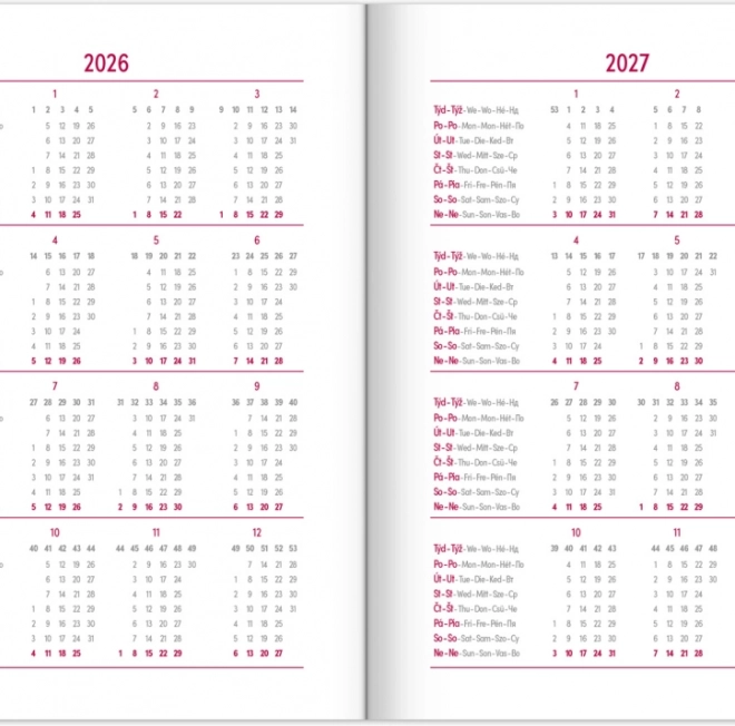 Wekelijkse agenda blauw 2026