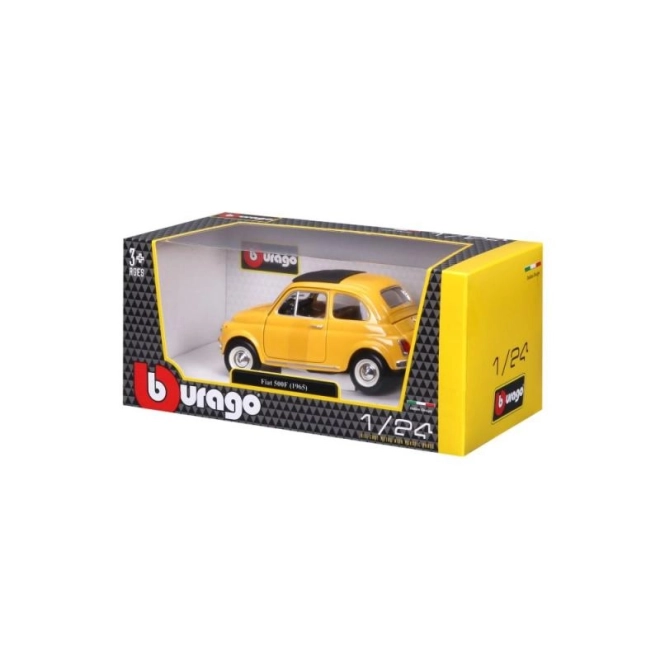 Bburago modelauto Fiat 500 F 1965 geel 1:24