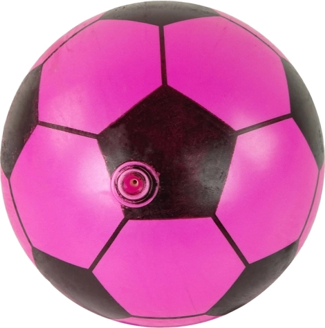 Roze zwarte rubberen bal groot 23 cm licht