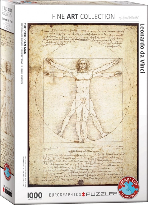 EUROGRAPHICS Puzzel Vitruvian man - proporties van het menselijk lichaam 1000 stukjes