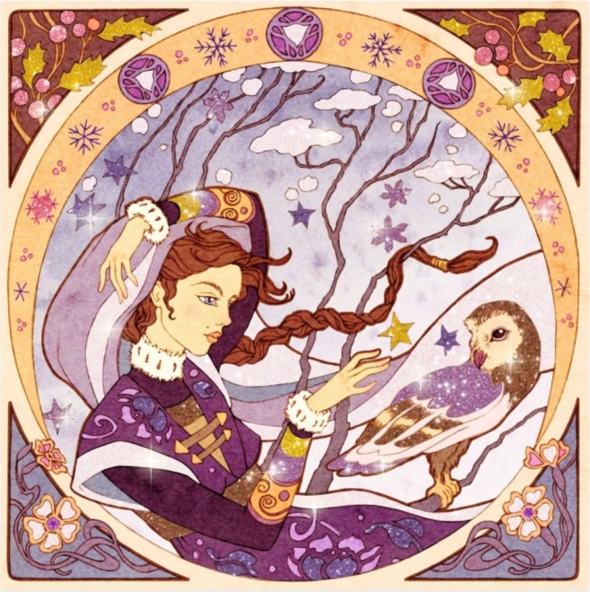 Glanzend zandstralen - Illustraties geïnspireerd door Alfons Mucha