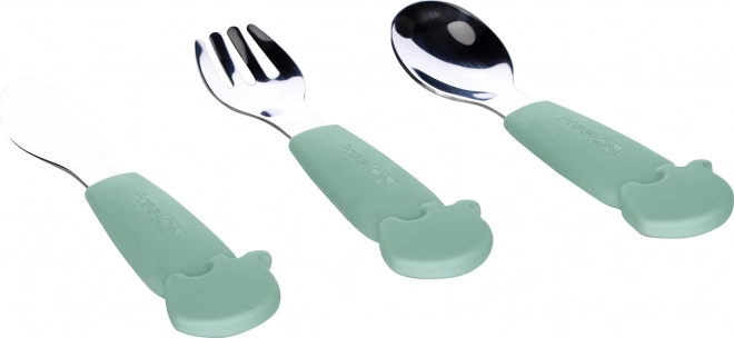 FreeON set van kindereetgerei van roestvrij staal groen