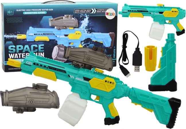 accu waterpistool groen‑geel m416 met automatische pomp